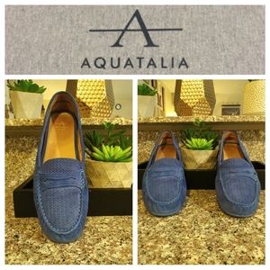 Aquatalia Genuine Suede Leather Driving Loafers